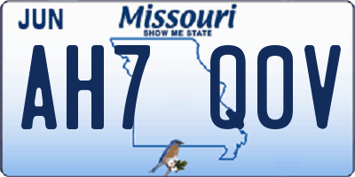 MO license plate AH7Q0V