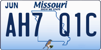 MO license plate AH7Q1C