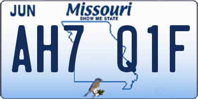 MO license plate AH7Q1F