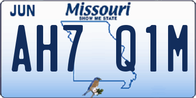 MO license plate AH7Q1M
