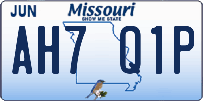 MO license plate AH7Q1P