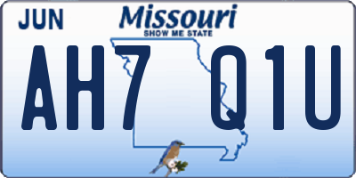 MO license plate AH7Q1U