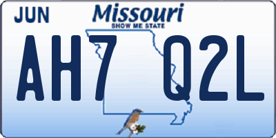 MO license plate AH7Q2L