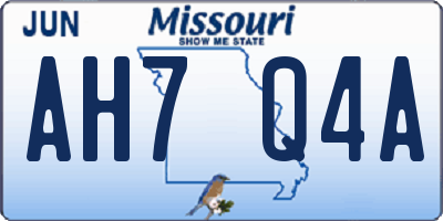 MO license plate AH7Q4A