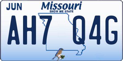 MO license plate AH7Q4G