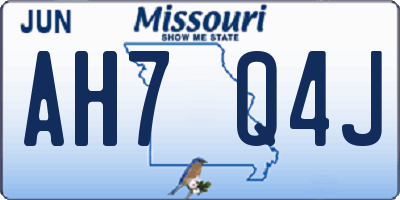 MO license plate AH7Q4J