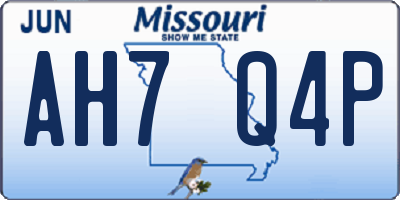 MO license plate AH7Q4P