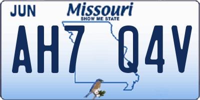 MO license plate AH7Q4V