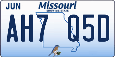 MO license plate AH7Q5D