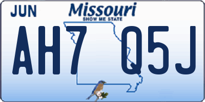 MO license plate AH7Q5J