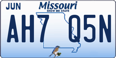 MO license plate AH7Q5N
