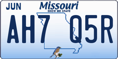 MO license plate AH7Q5R