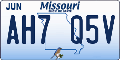 MO license plate AH7Q5V