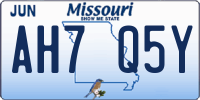MO license plate AH7Q5Y