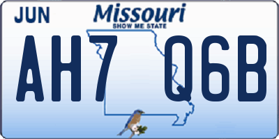 MO license plate AH7Q6B