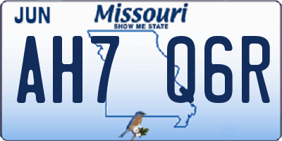 MO license plate AH7Q6R