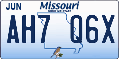 MO license plate AH7Q6X