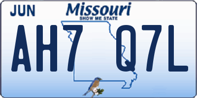 MO license plate AH7Q7L