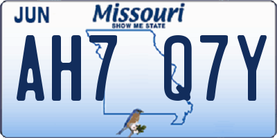 MO license plate AH7Q7Y