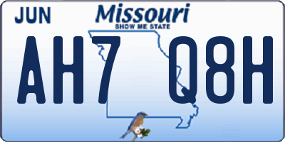 MO license plate AH7Q8H