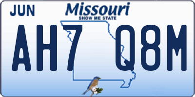 MO license plate AH7Q8M