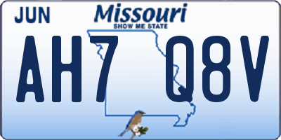 MO license plate AH7Q8V