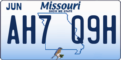 MO license plate AH7Q9H