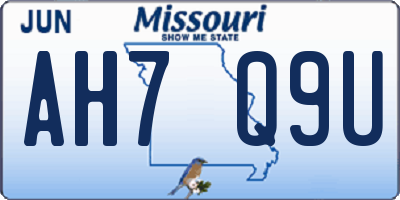 MO license plate AH7Q9U