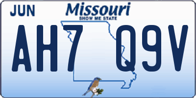 MO license plate AH7Q9V