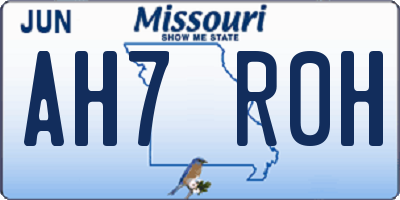 MO license plate AH7R0H