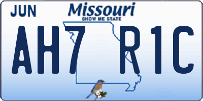 MO license plate AH7R1C
