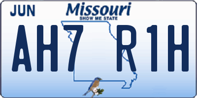 MO license plate AH7R1H