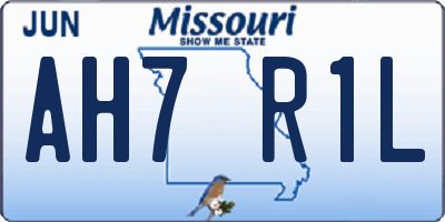 MO license plate AH7R1L