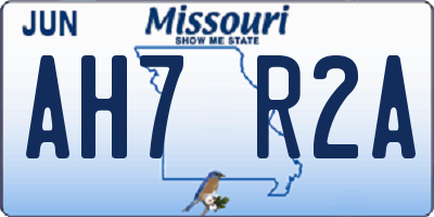 MO license plate AH7R2A
