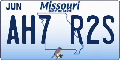 MO license plate AH7R2S