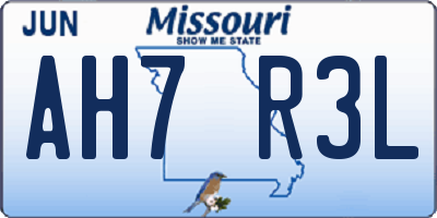 MO license plate AH7R3L