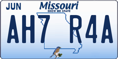 MO license plate AH7R4A