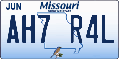 MO license plate AH7R4L