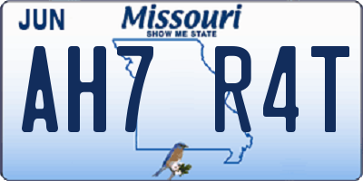 MO license plate AH7R4T