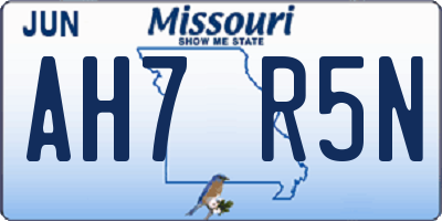 MO license plate AH7R5N
