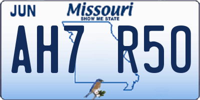 MO license plate AH7R5O