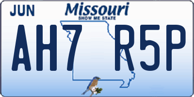 MO license plate AH7R5P
