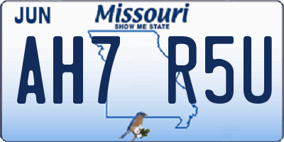 MO license plate AH7R5U
