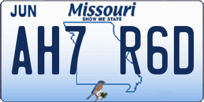 MO license plate AH7R6D