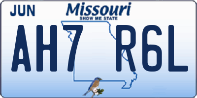MO license plate AH7R6L