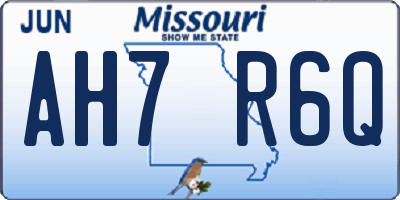 MO license plate AH7R6Q
