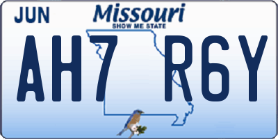MO license plate AH7R6Y