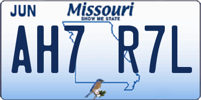 MO license plate AH7R7L