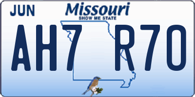MO license plate AH7R7O