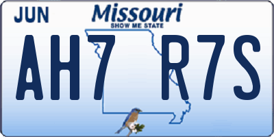 MO license plate AH7R7S